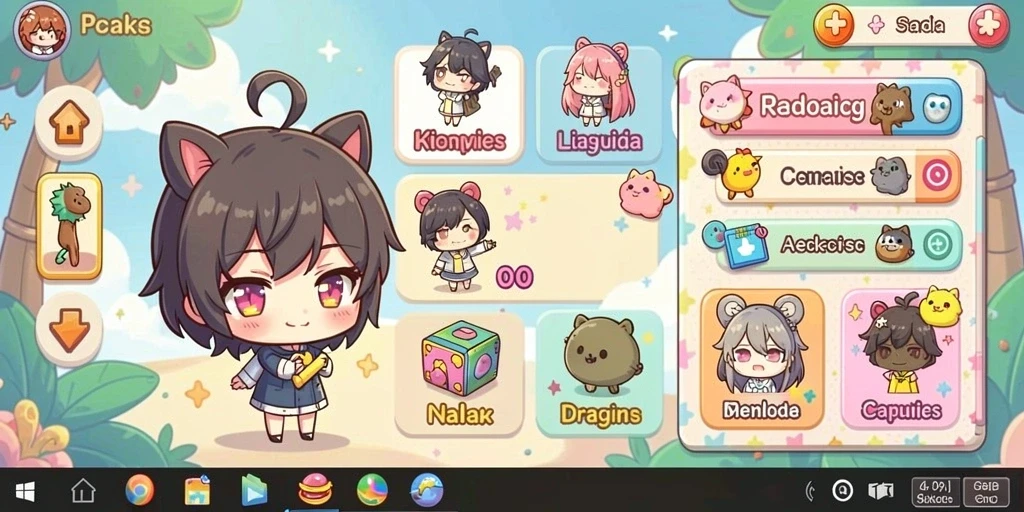 Screenshot menunjukkan level menantang yang penuh warna.