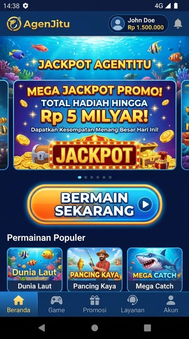 Cuplikan layar menu unduhan agenjitu untuk perangkat Android